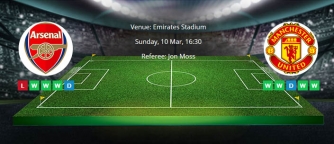 Tips for Arsenal vs. Manchester United on 10 March 2019