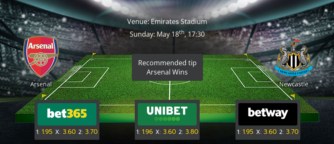Arsenal vs Newcastle United - Preview & Betting Tips - 18/05/25