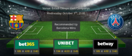 Barcelona vs PSG - Preview & Betting Tips - 01/10/2025