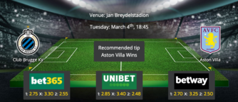 Club brugge vs Aston Villa