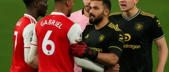 Gabriel loses his cool with Maguire as United’s revival rattles Arsenal