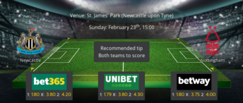 Newcastle vs Nottingham Forrest