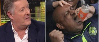 Piers Morgan fumes as City fan swigs from Arsenal bottle after Stamford Bridge stroll