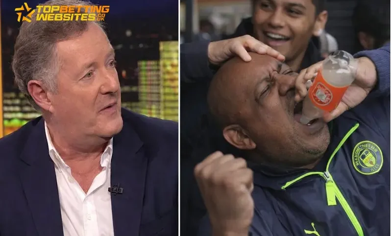 Piers Morgan fumes as City fan swigs from Arsenal bottle after Stamford Bridge stroll