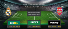 Real Madrid vs Arsenal - Preview & Betting Tips - 16/04/25